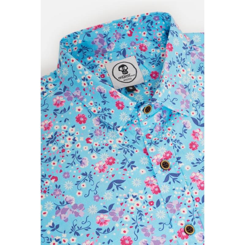 ADULT'S PRINTED SHIRT PINK LITTLE FLOWERS