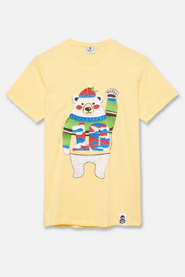 ADULT´S EMBROIDERED T-SHIRT UMAMI BEAR IN JERSEY