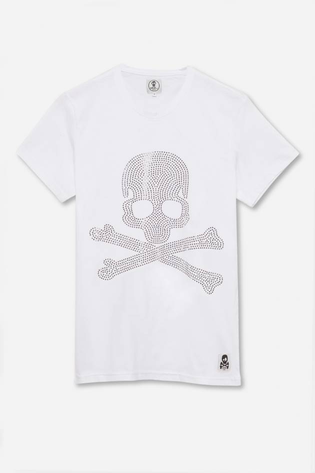ADULT'S PRINTED SKULL DOTS IN WHITE